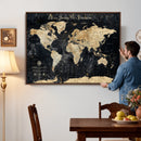 Personalized World Map Wall Art – Custom Framed Push Pin
