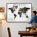 Personalized Push Pin World Map Canvas Print – Custom