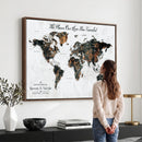 Custom World Map Wall Art – Map Foam Cork Pin Include,