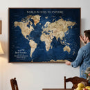 Custom Push Pin World Map Personalized Travel Tracker Canvas