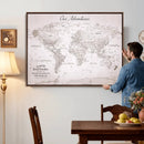 Personalized Vintage World Map Canvas Print – Custom Push