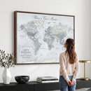 Personalized Antique World Map Canvas Print – Custom Push