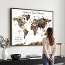 Customizable Framed World Map Canvas Print – Personalized