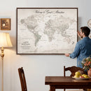 Personalized World Map Canvas Print – Custom Push Pin Travel by MyGreatCanvas | Canvas Wall Art Prints | Photo Prints & Wall Decor