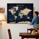 Personalized Antique World Map Canvas Print – Custom Push