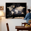 Personalize World Map Push Pin Wall Canvas Print –