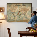 Customize Push Pin World Map Wall Canvas Print –