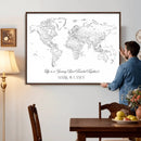 Framed World Map Canvas – Custom Push Pin Travel Tracker – by MyGreatCanvas | Canvas Wall Art Prints | Photo Prints & Wall Decor