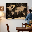 Personalized Family Adventure World Map – Custom Framed Push by MyGreatCanvas | Canvas Wall Art Prints | Photo Prints & Wall Decor