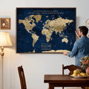 Personalized Framed Travel Tracker Map – Custom World Canvas