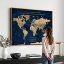 Personalized Framed Travel Tracker Map – Custom World Canvas