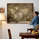 Personalized Push Pin World Map Canvas Print – Custom Framed