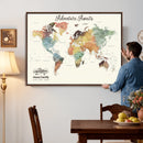Custom Push Pin World Map Wall Art Canvas Print –