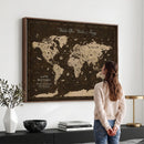 Customize Push Pin World Map Wall Art Canvas Print –