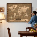 Custom Push Pin World Map Wall Art Canvas Print – Personalized Travel Tracker with Pins Framed Large for Home and Office Decor by MyGreatCanvas | Canvas Wall Art Prints | Photo Prints & Wall Decor