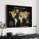 Framed Personalized Push Pin World Map – Custom Travel