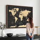 Personalized World Map Wall Art Canvas Print – Custom Push