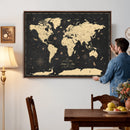 Personalized World Map Wall Art Canvas Print – Custom Push