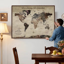 Customize Push Pin World Map Wall Art Canvas Print – by MyGreatCanvas | Canvas Wall Art Prints | Photo Prints & Wall Decor