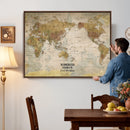 Personalized Push Pin World Map Canvas Print – Custom