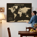 Custom Push Pin World Map Wall Art Canvas Print –