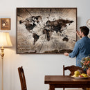 Personalized World Map Wall Art Canvas Print – Customizable