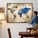 Personalized World Map Canvas Wall Art – Custom Framed Push