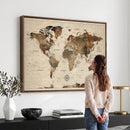 World Map Canvas Print – Framed Detailed Map of the World