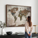 World Map Canvas Print – Framed Detailed Map of the World