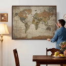 World Map Canvas Print – Framed Travel Map Wall Art for by MyGreatCanvas | Canvas Wall Art Prints | Photo Prints & Wall Decor