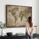 World Map Canvas Print – Framed Travel Map Wall Art for
