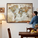 World Map Wall Art Canvas Print, Modern Decorative Framed Map Artwork Prints for Living Room, Office, Bedroom Wall Decor by MyGreatCanvas | Canvas Wall Art Prints | Photo Prints & Wall Decor