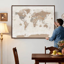Framed Large World Map Canvas Print for Office Decor by MyGreatCanvas | Canvas Wall Art Prints | Photo Prints & Wall Decor