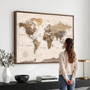 World Map Canvas Print – Framed Detailed Map of the World