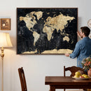 Framed Large World Map Wall Art Canvas Print for Living Room by MyGreatCanvas | Canvas Wall Art Prints | Photo Prints & Wall Decor