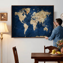 World Map Canvas Print – Framed Travel Map Wall Art for