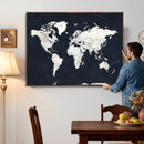 Black World Map Wall Art Canvas Print for Home Office and by MyGreatCanvas | Canvas Wall Art Prints | Photo Prints & Wall Decor