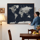 Colorful Watercolor World Map Canvas Print – Vibrant Framed