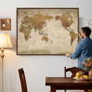 Vintage Detailed World Map Wall Art Canvas Print – Antique