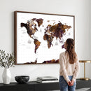 Rustic World Map Wall Art Canvas Print | Large World Map on