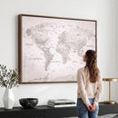 World Map Canvas Print – Detailed Map of the World Wall Art