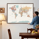 Pastel Colors World Map Wall Art Canvas Print by MyGreatCanvas | Canvas Wall Art Prints | Photo Prints & Wall Decor