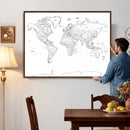 World Map Canvas Print – Framed Modern Detailed Map of the by MyGreatCanvas | Canvas Wall Art Prints | Photo Prints & Wall Decor