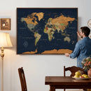 Modern World Map Canvas Print – Framed Detailed Map of the by MyGreatCanvas | Canvas Wall Art Prints | Photo Prints & Wall Decor