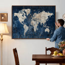 Large Blue World Map Wall Art Canvas Print for Home Office by MyGreatCanvas | Canvas Wall Art Prints | Photo Prints & Wall Decor