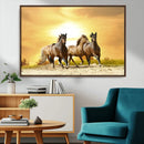Wild Horses Wall Art Canvas Print – Framed Galloping Herd