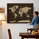 Colorful World Map Canvas Wall Art with Landmarks – Framed by MyGreatCanvas | Canvas Wall Art Prints | Photo Prints & Wall Decor