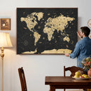 Vintage Blue and Brown World Map Canvas Wall Art – Framed by MyGreatCanvas | Canvas Wall Art Prints | Photo Prints & Wall Decor