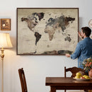 Neutral Watercolor World Map Canvas Wall Art – Framed Earth by MyGreatCanvas | Canvas Wall Art Prints | Photo Prints & Wall Decor