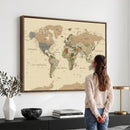 Extra Large World Map Canvas Print – Detailed Map of the